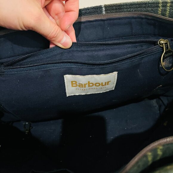 Barbour Tartan Tote Bag - Green - Picture 7 of 16